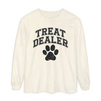 Treat Dealer, Dog Lover - Comfort Colors | Trendy Women's and Men's Long Sleeve T-Shirt. Direct to Garment. Printed & Shipped in the USA. Unisex Sizes.