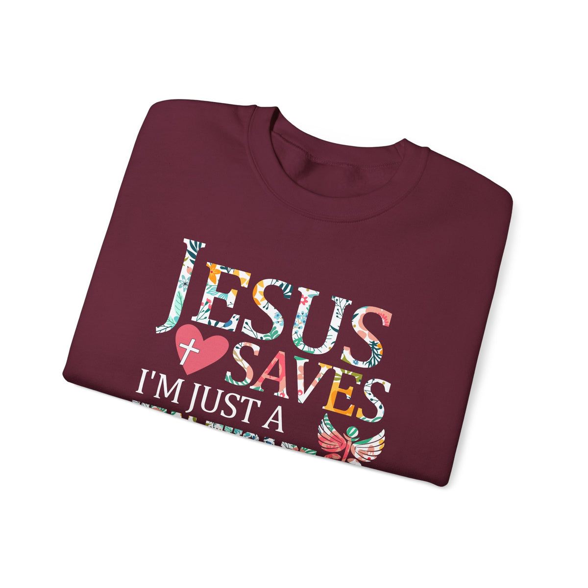 Jesus Saves - Healthcare Worker Lending My Hand – Gildan Heavy Blend | Trendy Women’s Soft Sweatshirt. Direct to Garment. Printed & Shipped in the USA. Unisex Sizes.