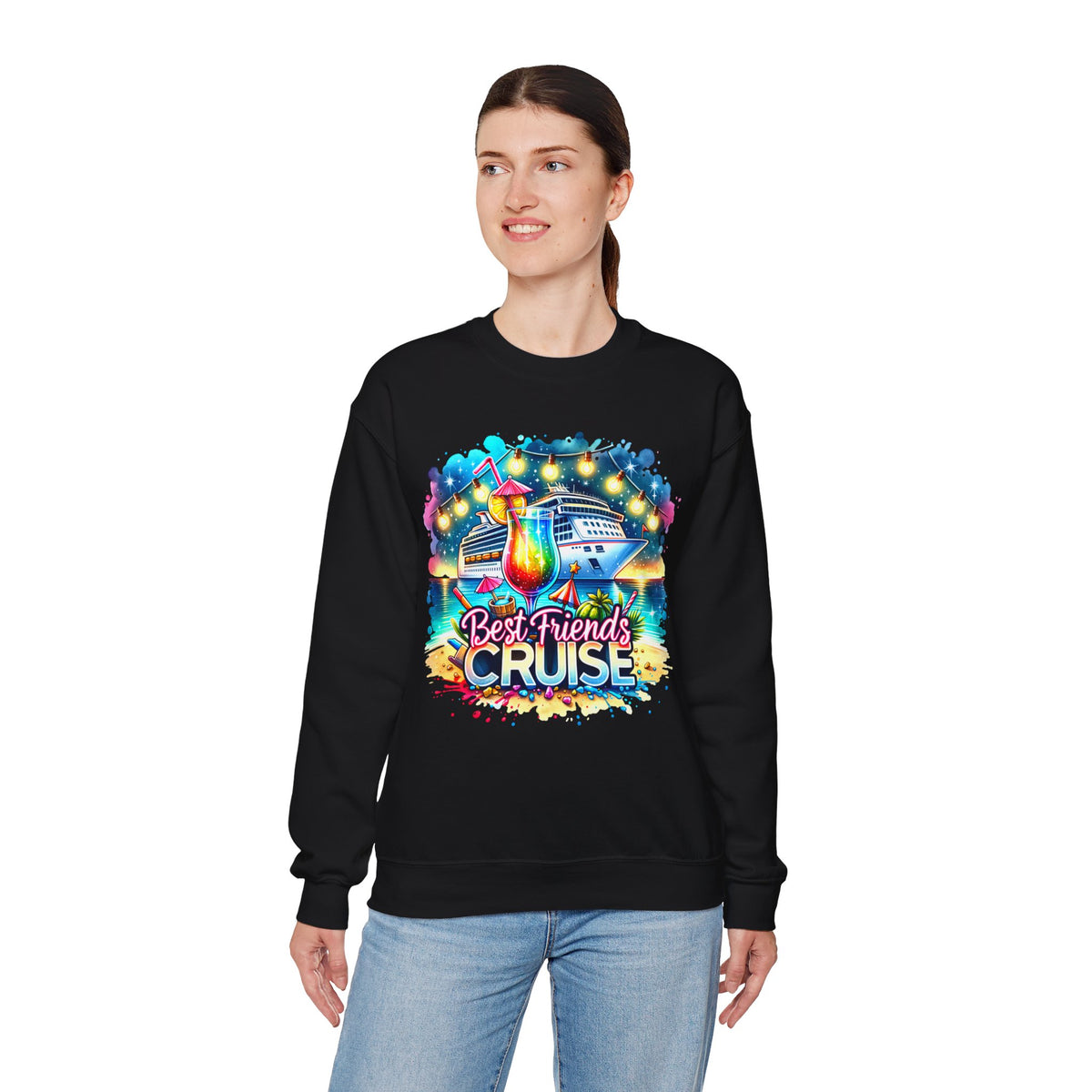 Best Friends Cruise – Gildan Heavy Blend | Trendy Women’s Soft Sweatshirt. Direct to Garment. Printed & Shipped in the USA. Unisex Sizes.
