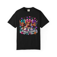 Cute Highland Cows Bingo Squad - Comfort Colors | Trendy Women's T-Shirt. Direct to Garment. Printed & Shipped in the USA. Unisex Sizes.