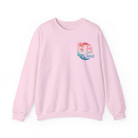 Sun Salt Sand, Beach Sunset - Front & Back Print – Gildan Heavy Blend | Trendy Women’s and Men's Soft Sweatshirt. Direct to Garment. Printed & Shipped in the USA. Unisex Sizes.