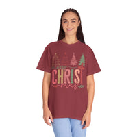 Merry ChrisTmas Christian Faith Graphic - Comfort Colors | Trendy Women's T-Shirt. Direct to Garment. Printed & Shipped in the USA. Unisex Sizes.