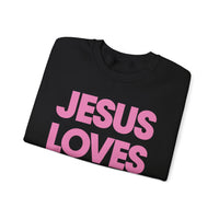 Jesus Loves You – Gildan Heavy Blend | Trendy Women’s and Men's Soft Sweatshirt. Direct to Garment. Printed & Shipped in the USA. Unisex Sizes.