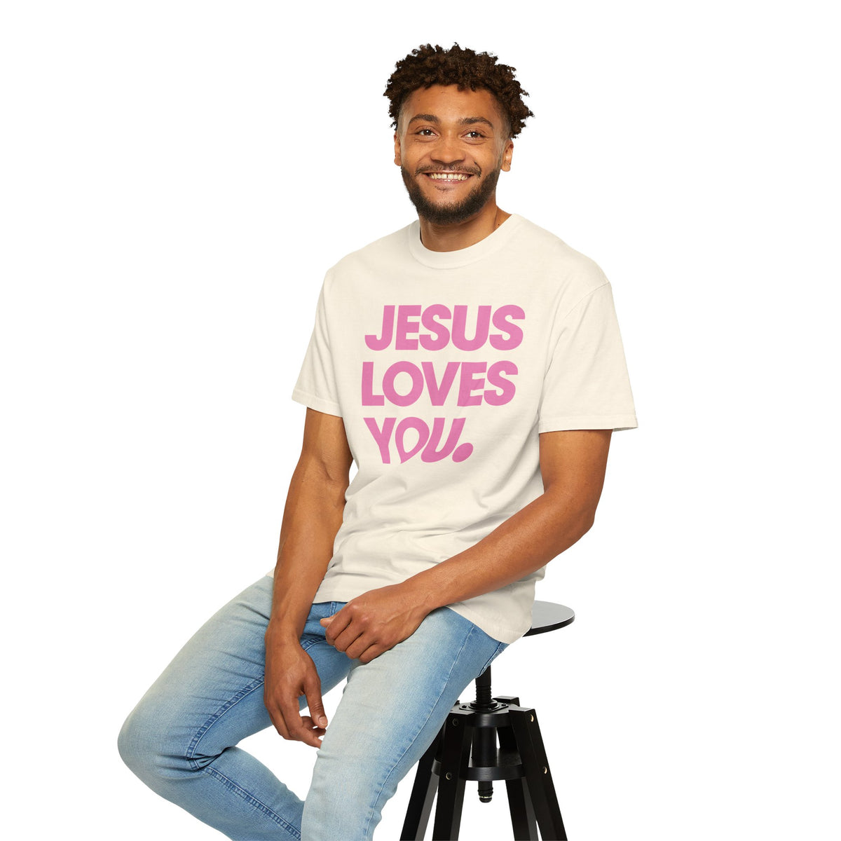 Jesus Loves You - Comfort Colors | Trendy Women's and Men's T-Shirt. Direct to Garment. Printed & Shipped in the USA. Unisex Sizes.