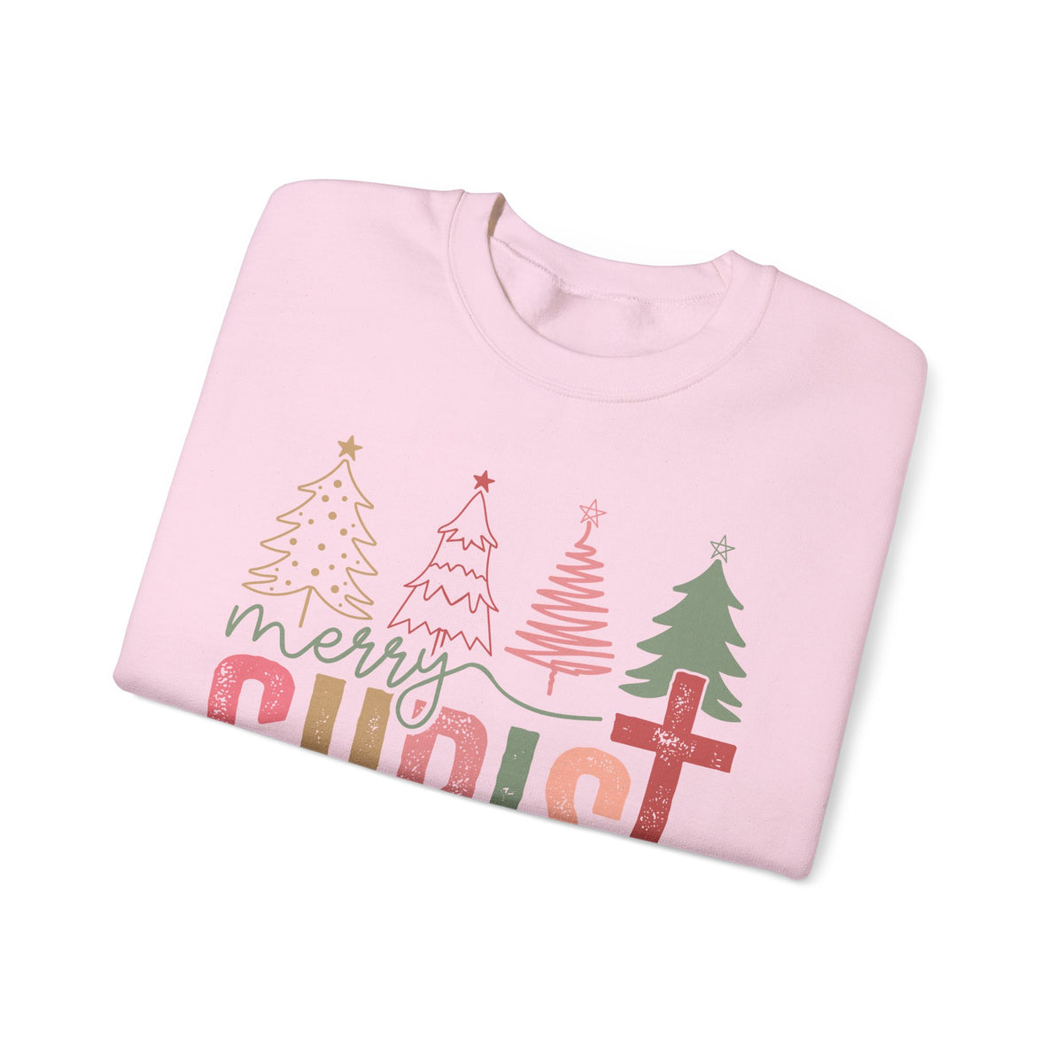 Merry ChrisTmas Christian Faith Graphic – Gildan Heavy Blend | Trendy Women’s Soft Sweatshirt. Direct to Garment. Printed & Shipped in the USA. Unisex Sizes.