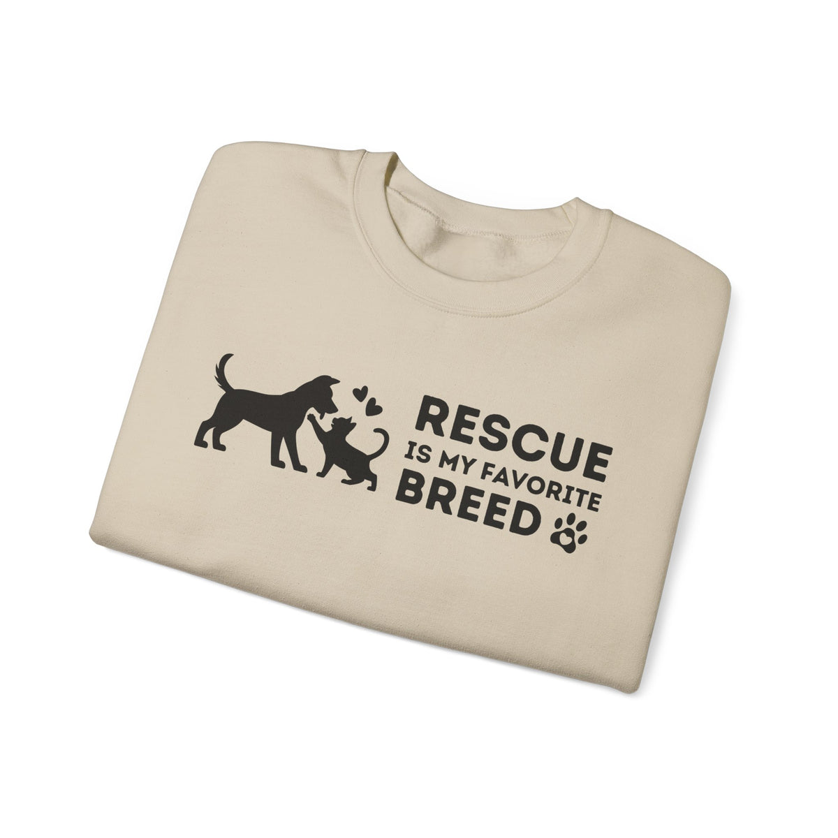 Rescue Is My Favorite Breed *This Shirt Saves Lives* – Gildan Heavy Blend | Trendy Men's and Women’s Soft Sweatshirt. Direct to Garment. Printed & Shipped in the USA. Unisex Sizes.
