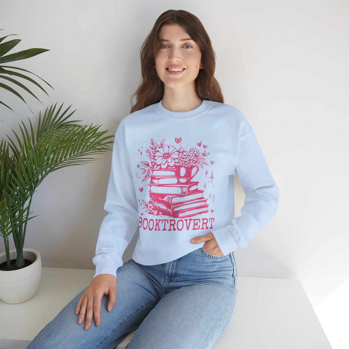 Booktrovert – Gildan Heavy Blend | Trendy Women’s Soft Sweatshirt. Direct to Garment. Printed & Shipped in the USA. Unisex Sizes.