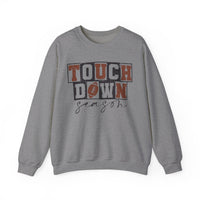 Touchdown Season - Distressed – Gildan Heavy Blend | Trendy Men's and Women’s Soft Sweatshirt. Direct to Garment. Printed & Shipped in the USA. Unisex Sizes.