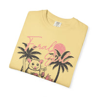 Feral Girl Summer, Possum on a Beach - Comfort Colors | Trendy Women's T-Shirt. Direct to Garment. Printed & Shipped in the USA. Unisex Sizes.