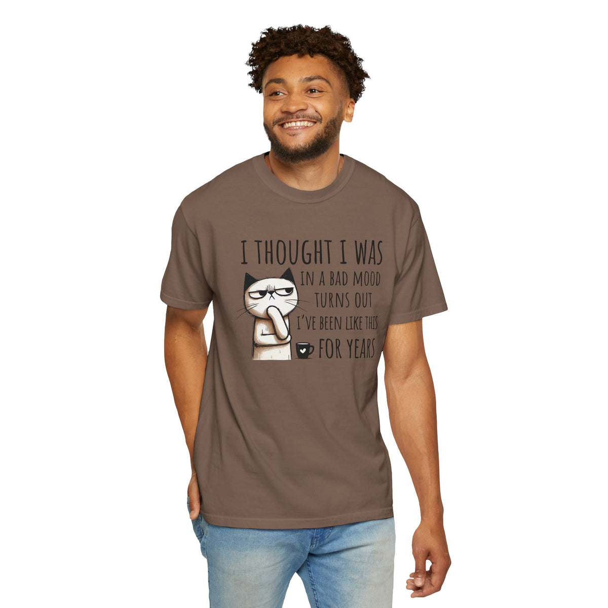 I Thought I Was In A Bad Mood, Grumpy Cat - Comfort Colors | Trendy Men's and Women's T-Shirt. Direct to Garment. Printed & Shipped in the USA. Unisex Sizes.