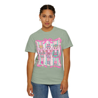 Coquette Pastel Christmas Nutcracker Trio Pink and Green - Comfort Colors | Trendy Women's T-Shirt. Direct to Garment. Printed & Shipped in the USA. Unisex Sizes.