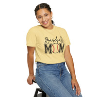 Baseball Mom - Comfort Colors | Trendy Women's T-Shirt. Direct to Garment. Printed & Shipped in the USA. Unisex Sizes.