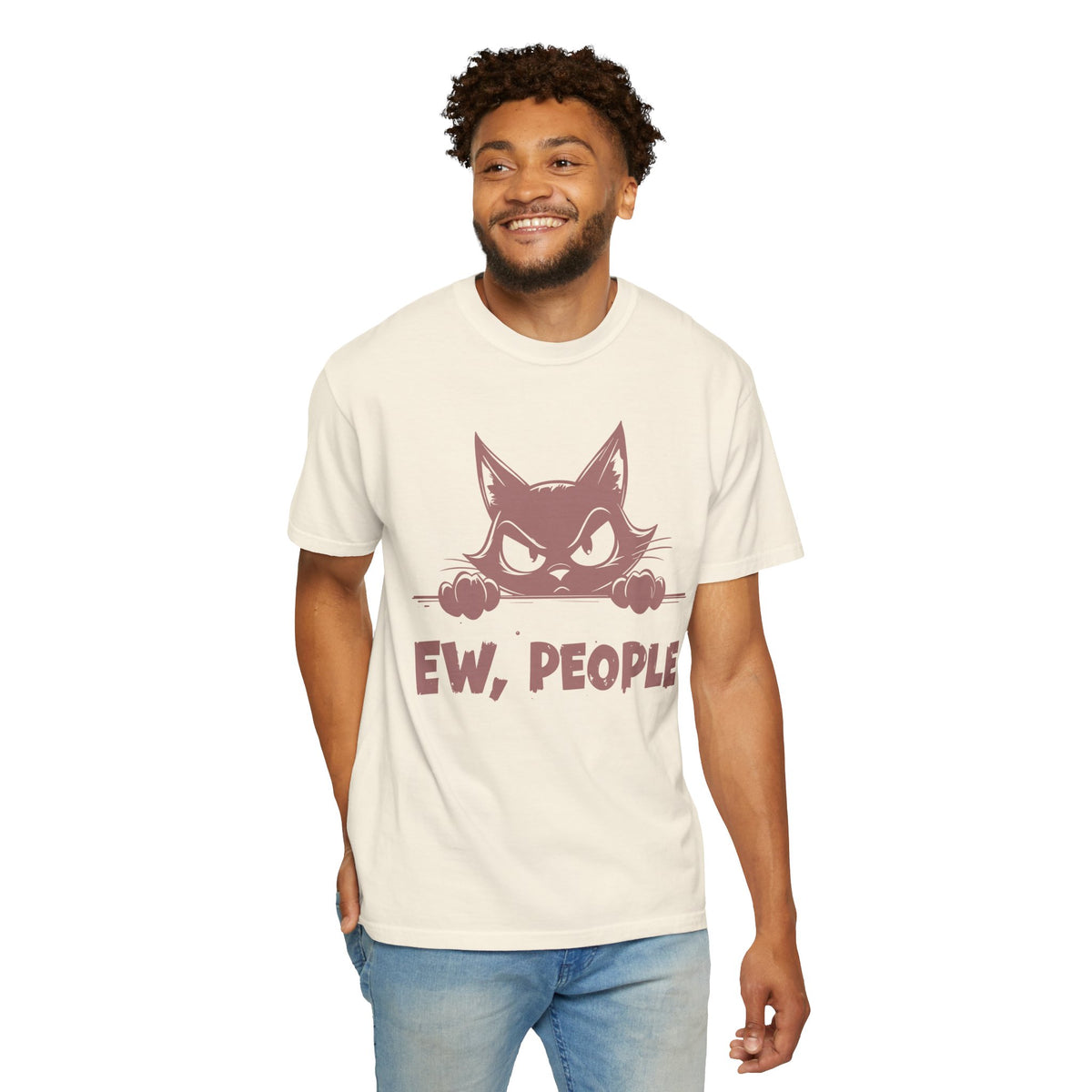 Ew People, Grumpy Cat - Comfort Colors | Funny Unisex T-Shirt. Direct to Garment. Printed & Shipped in the USA. Unisex Sizes.