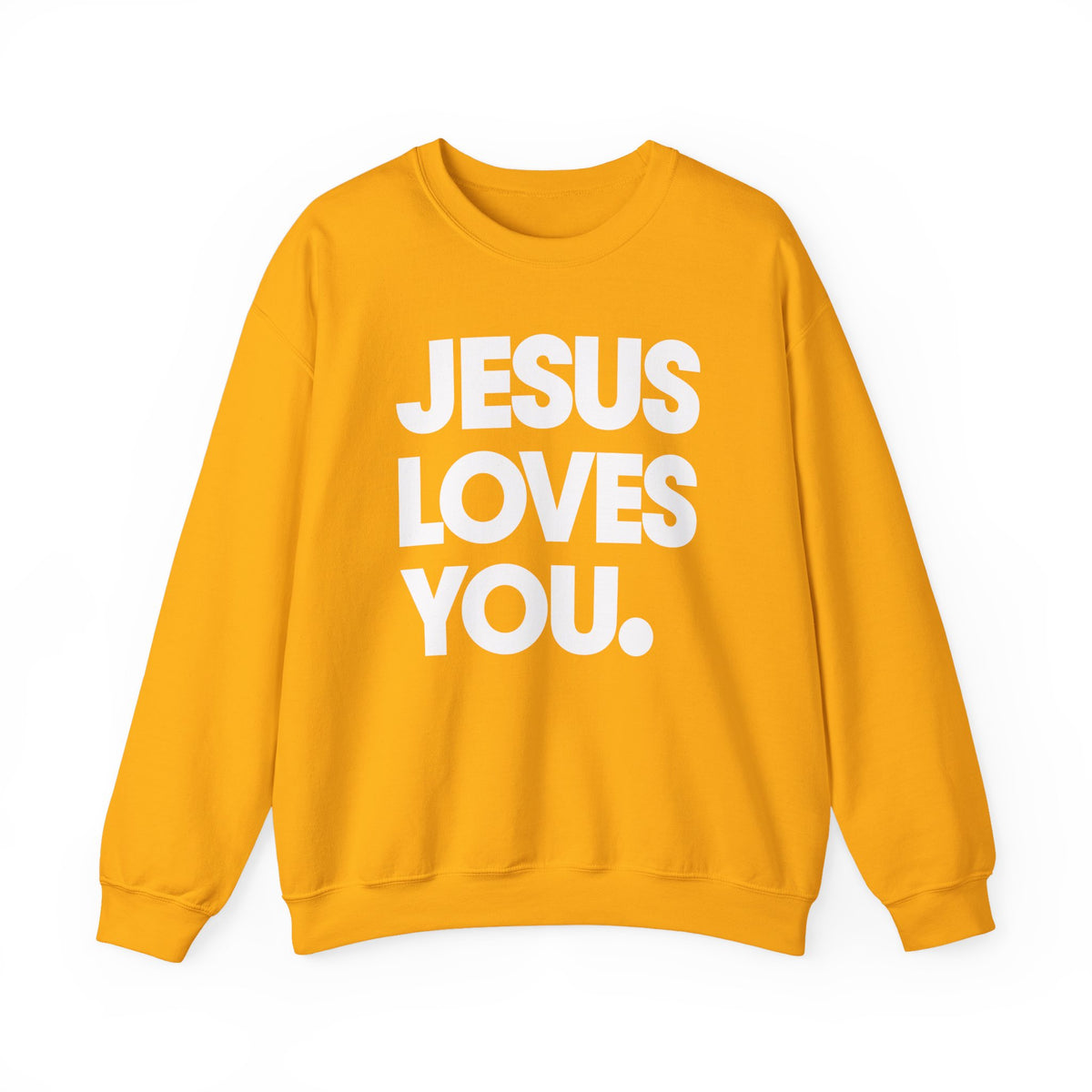 Jesus Loves You – Gildan Heavy Blend | Trendy Women’s and Men's Soft Sweatshirt. Direct to Garment. Printed & Shipped in the USA. Unisex Sizes.
