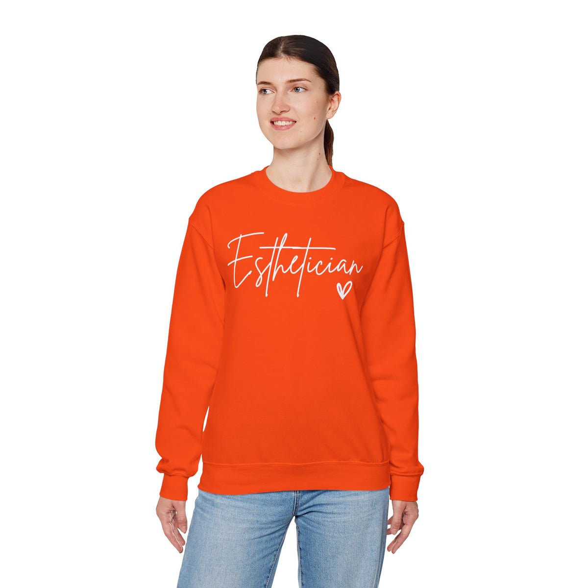 Esthetician Script, Perfect Gift for Your Botox Magician – Gildan Heavy Blend | Trendy Women’s Soft Sweatshirt. Direct to Garment. Printed & Shipped in the USA. Unisex Sizes.