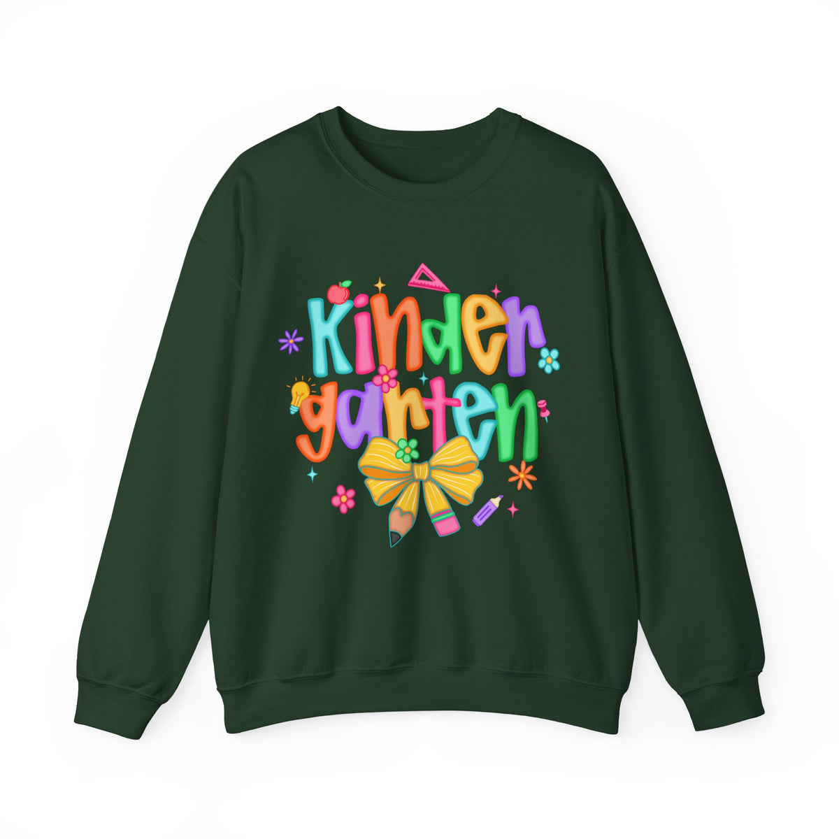 Coquette Kindergarten Pencil Bow – Gildan Heavy Blend | Trendy Women’s Soft Sweatshirt. Direct to Garment. Printed & Shipped in the USA. Unisex Sizes.