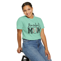 Baseball Mom - Comfort Colors | Trendy Women's T-Shirt. Direct to Garment. Printed & Shipped in the USA. Unisex Sizes.
