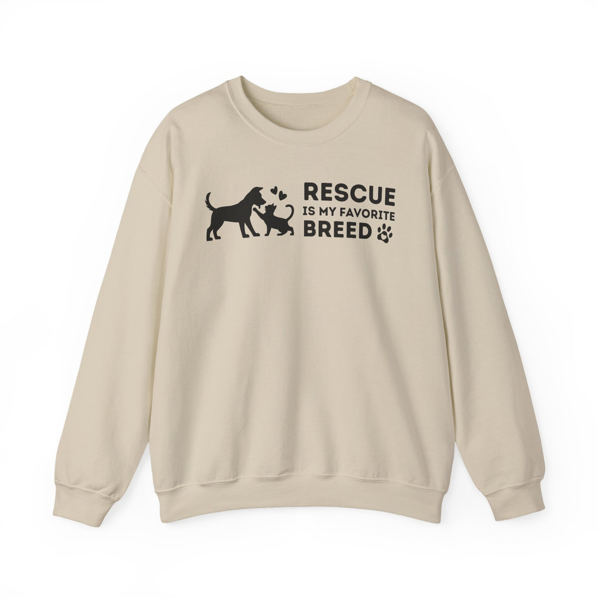 Rescue Is My Favorite Breed *This Shirt Saves Lives* – Gildan Heavy Blend | Trendy Men's and Women’s Soft Sweatshirt. Direct to Garment. Printed & Shipped in the USA. Unisex Sizes.