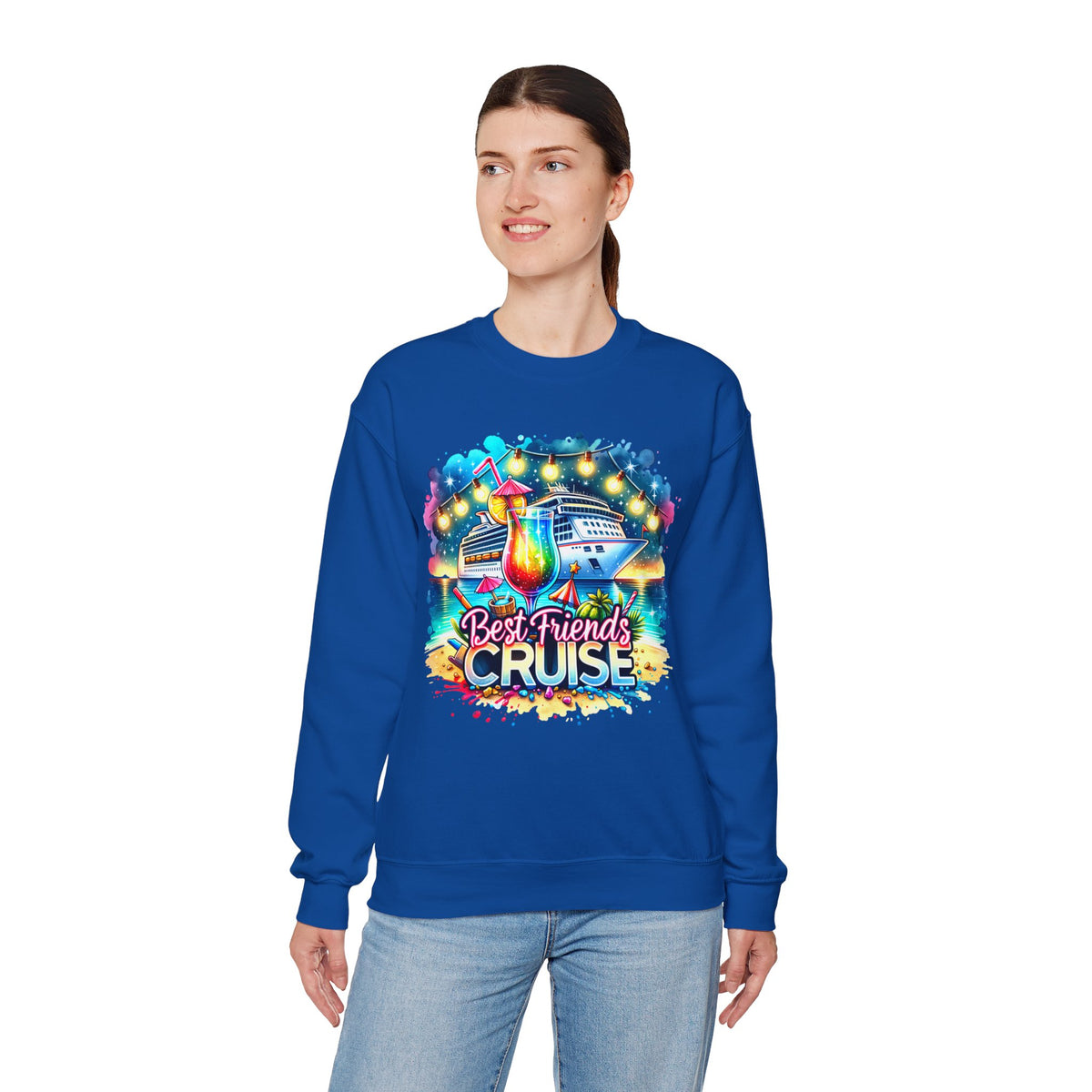 Best Friends Cruise – Gildan Heavy Blend | Trendy Women’s Soft Sweatshirt. Direct to Garment. Printed & Shipped in the USA. Unisex Sizes.