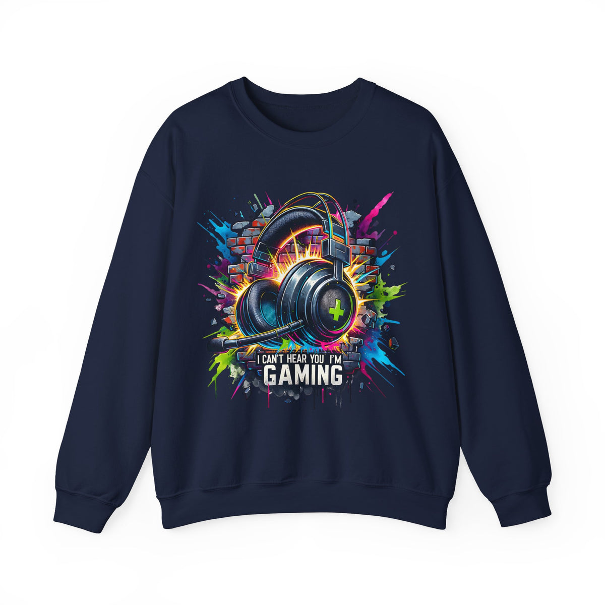 Gaming Headset I Can't Hear You, I'm Gaming – Gildan Heavy Blend | Trendy Women’s and Men's Soft Sweatshirt. Direct to Garment. Printed & Shipped in the USA. Unisex Sizes.