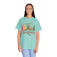 Merry ChrisTmas - Christian Faith - Comfort Colors | Trendy Women's T-Shirt. Direct to Garment. Printed & Shipped in the USA. Unisex Sizes.