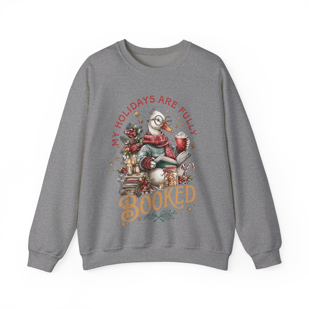 My Holidays are Fluffy and Booked – Gildan Heavy Blend | Trendy Women’s Soft Sweatshirt. Direct to Garment. Printed & Shipped in the USA. Unisex Sizes.