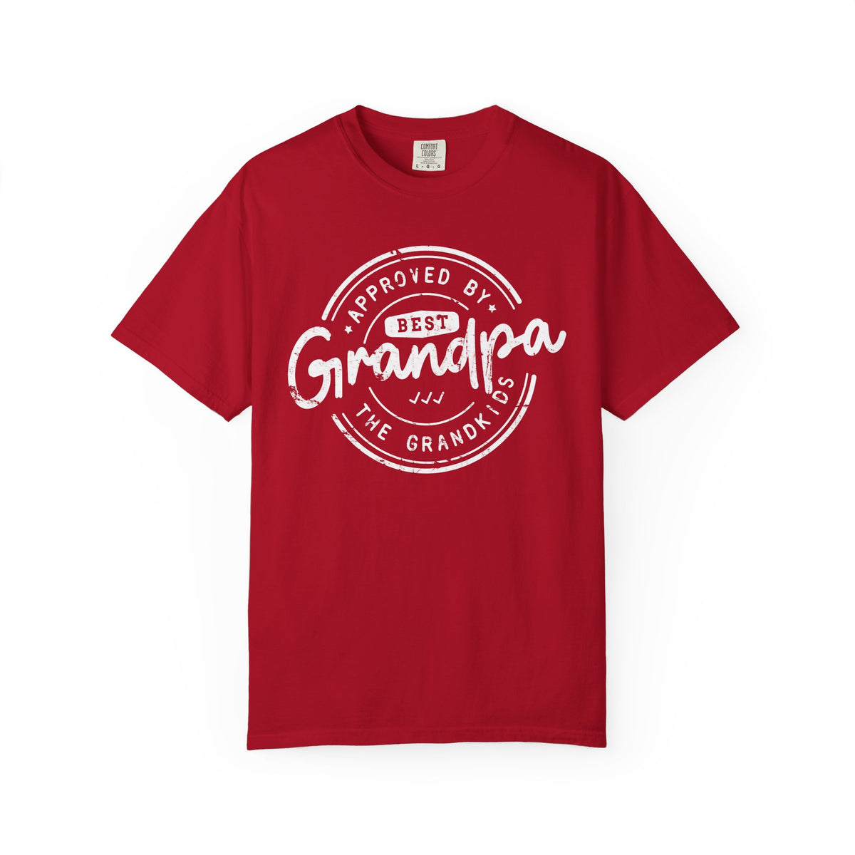 Best Grandpa, Approved by the Grandkids - Comfort Colors | Trendy Men's T-Shirt. Direct to Garment. Printed & Shipped in the USA. Unisex Sizes.