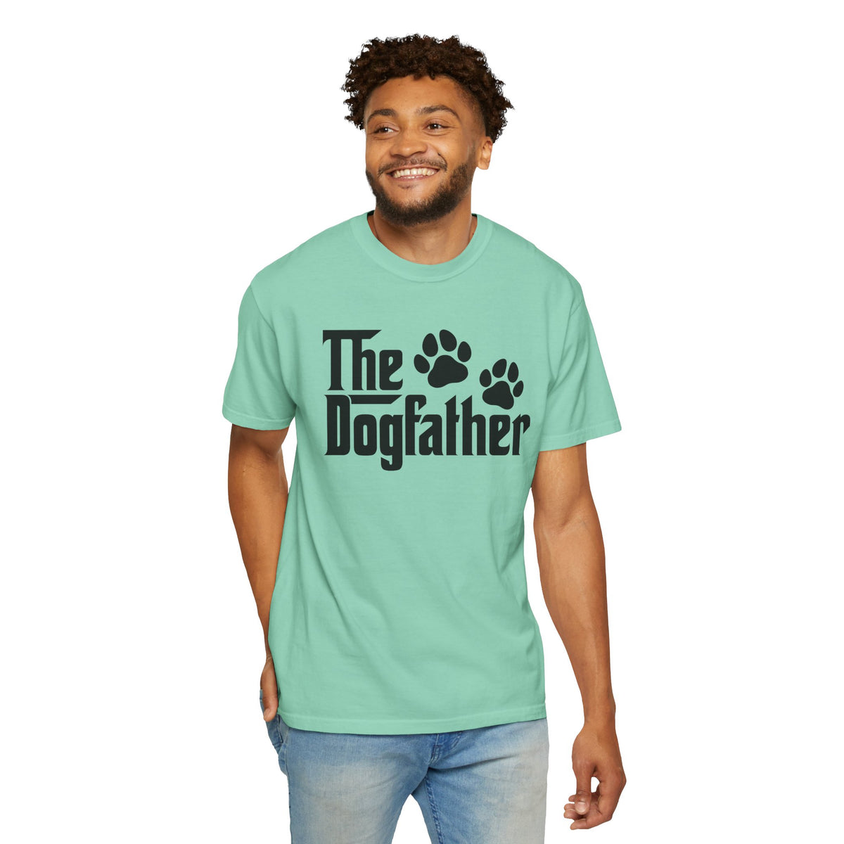 The DogFather - Comfort Colors | Trendy Men's T-Shirt. Direct to Garment. Printed & Shipped in the USA. Unisex Sizes.