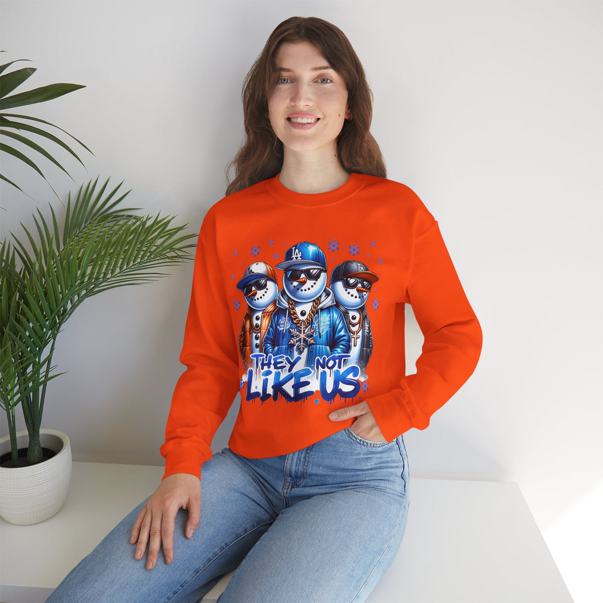 They Not Like Us Snowmen – Gildan Heavy Blend | Trendy Men's and Women’s Soft Sweatshirt. Direct to Garment. Printed & Shipped in the USA. Unisex Sizes.