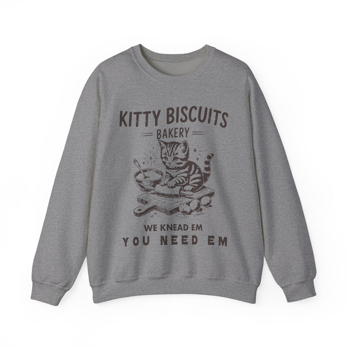 Kitty Biscuits Bakery – Gildan Heavy Blend | Trendy Women’s and Men's Soft Sweatshirt. Direct to Garment. Printed & Shipped in the USA. Unisex Sizes.