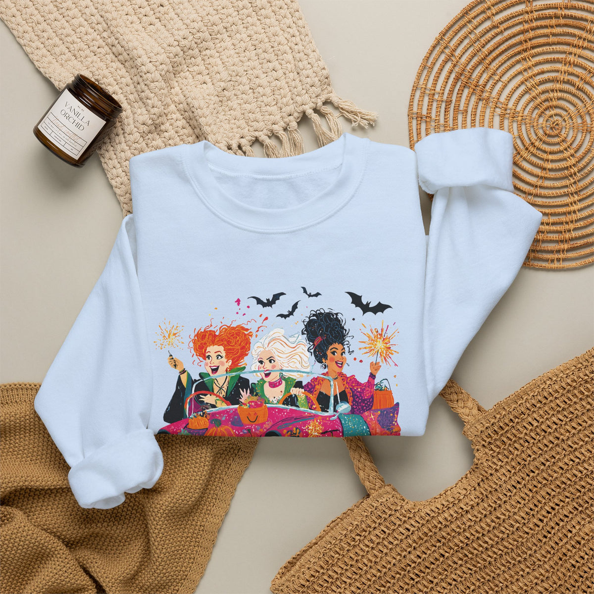 Witch Way to the Party? – Gildan Heavy Blend | Trendy Women’s Soft Sweatshirt. Direct to Garment. Printed & Shipped in the USA. Unisex Sizes.