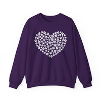 Dog Paw Heart – Gildan Heavy Blend | Trendy Women’s Soft Sweatshirt. Direct to Garment. Printed & Shipped in the USA. Unisex Sizes.