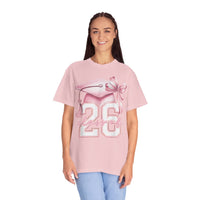 Pink Coquette, Class of 2026 Graduation Cap - Comfort Colors | Trendy Women's T-Shirt. Direct to Garment. Printed & Shipped in the USA. Unisex Sizes.