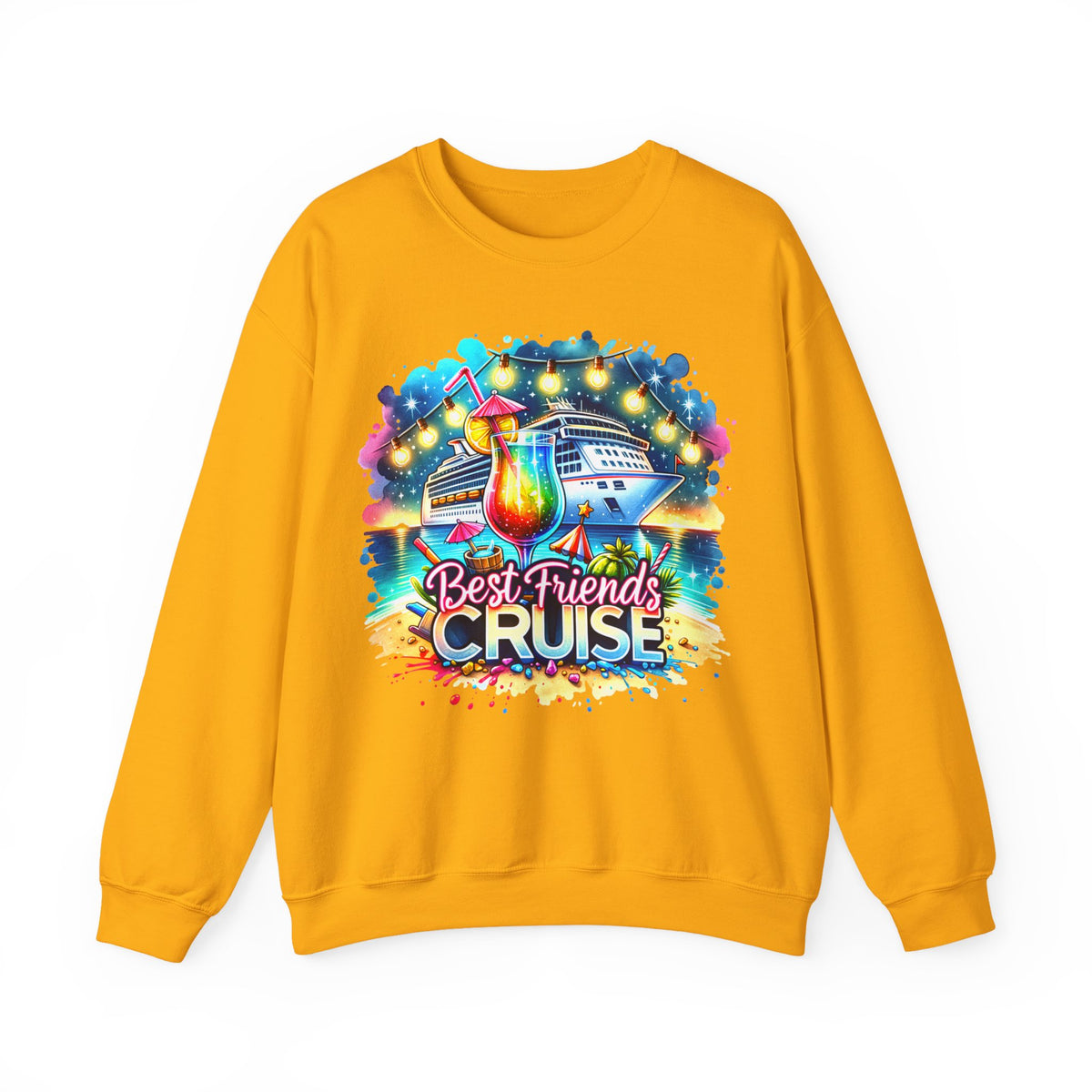 Best Friends Cruise – Gildan Heavy Blend | Trendy Women’s Soft Sweatshirt. Direct to Garment. Printed & Shipped in the USA. Unisex Sizes.