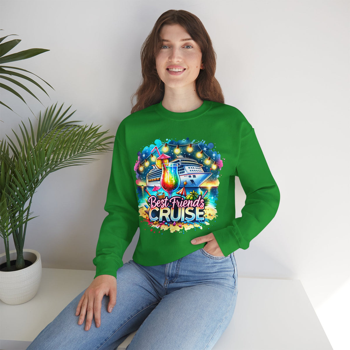 Best Friends Cruise – Gildan Heavy Blend | Trendy Women’s Soft Sweatshirt. Direct to Garment. Printed & Shipped in the USA. Unisex Sizes.