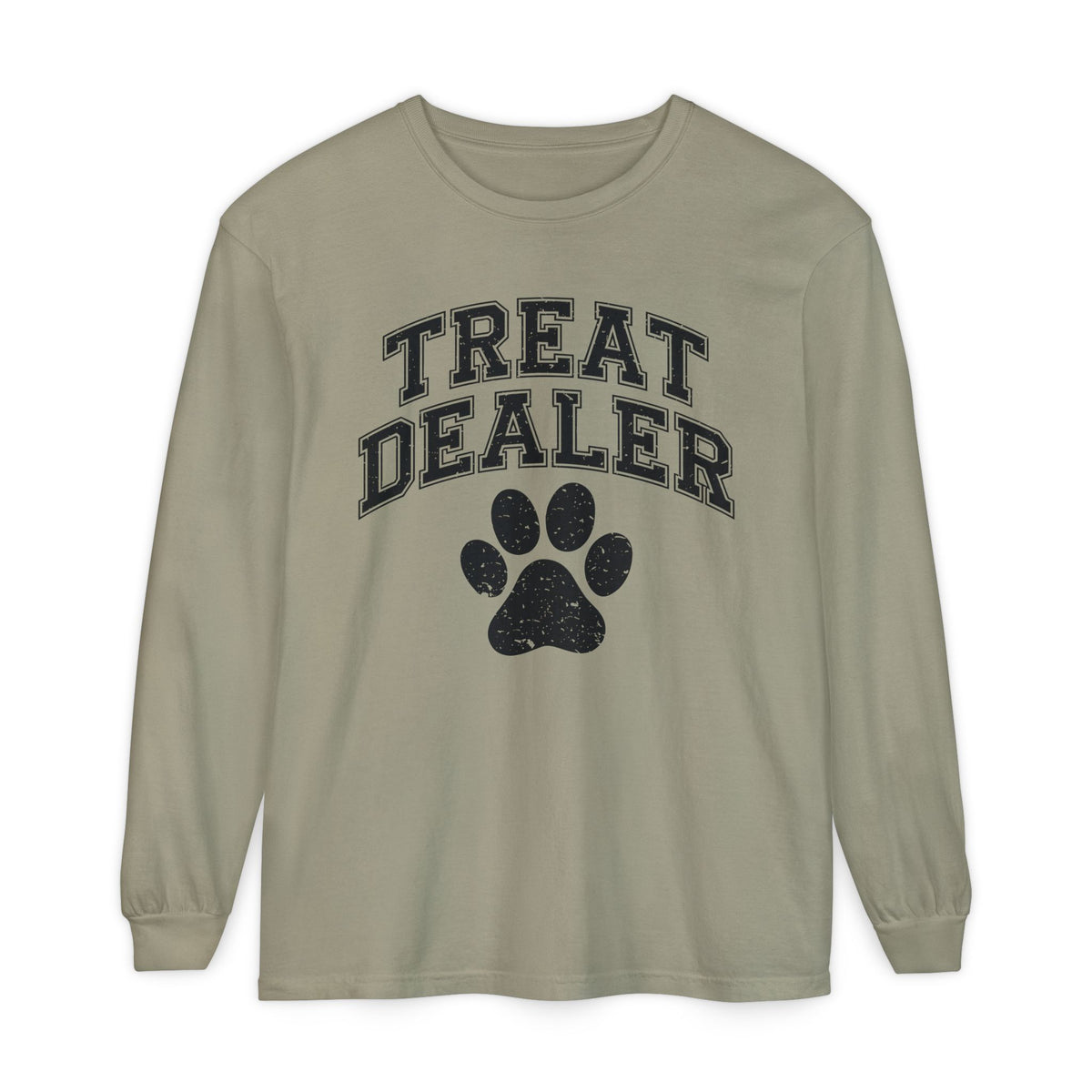 Treat Dealer, Dog Lover - Comfort Colors | Trendy Women's and Men's Long Sleeve T-Shirt. Direct to Garment. Printed & Shipped in the USA. Unisex Sizes.