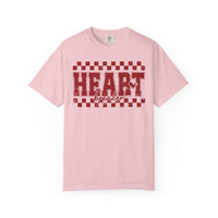Heart Breaker, Red Checkered Distressed - Comfort Colors | Trendy Women's T-Shirt. Direct to Garment. Printed & Shipped in the USA. Unisex Sizes.