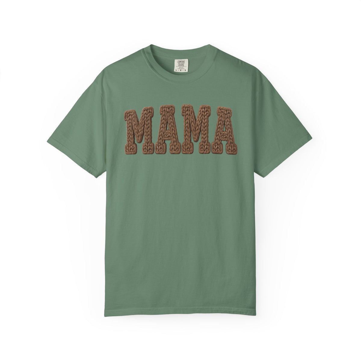 Mama, Faux Knit - Comfort Colors | Trendy Women's T-Shirt. Direct to Garment. Printed & Shipped in the USA. Unisex Sizes.