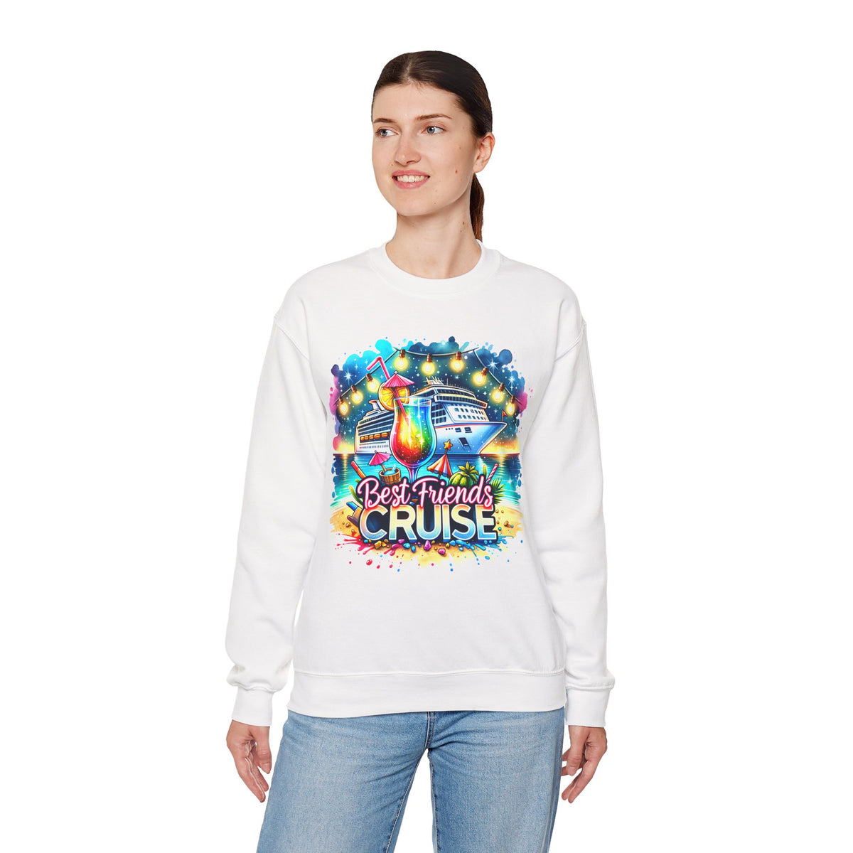Best Friends Cruise – Gildan Heavy Blend | Trendy Women’s Soft Sweatshirt. Direct to Garment. Printed & Shipped in the USA. Unisex Sizes.