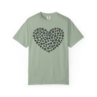 Dog Paw Heart - Comfort Colors | Trendy Women's T-Shirt. Direct to Garment. Printed & Shipped in the USA. Unisex Sizes.
