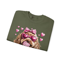 Goldendoodle Love – Gildan Heavy Blend | Trendy Women’s Soft Sweatshirt. Direct to Garment. Printed & Shipped in the USA. Unisex Sizes.