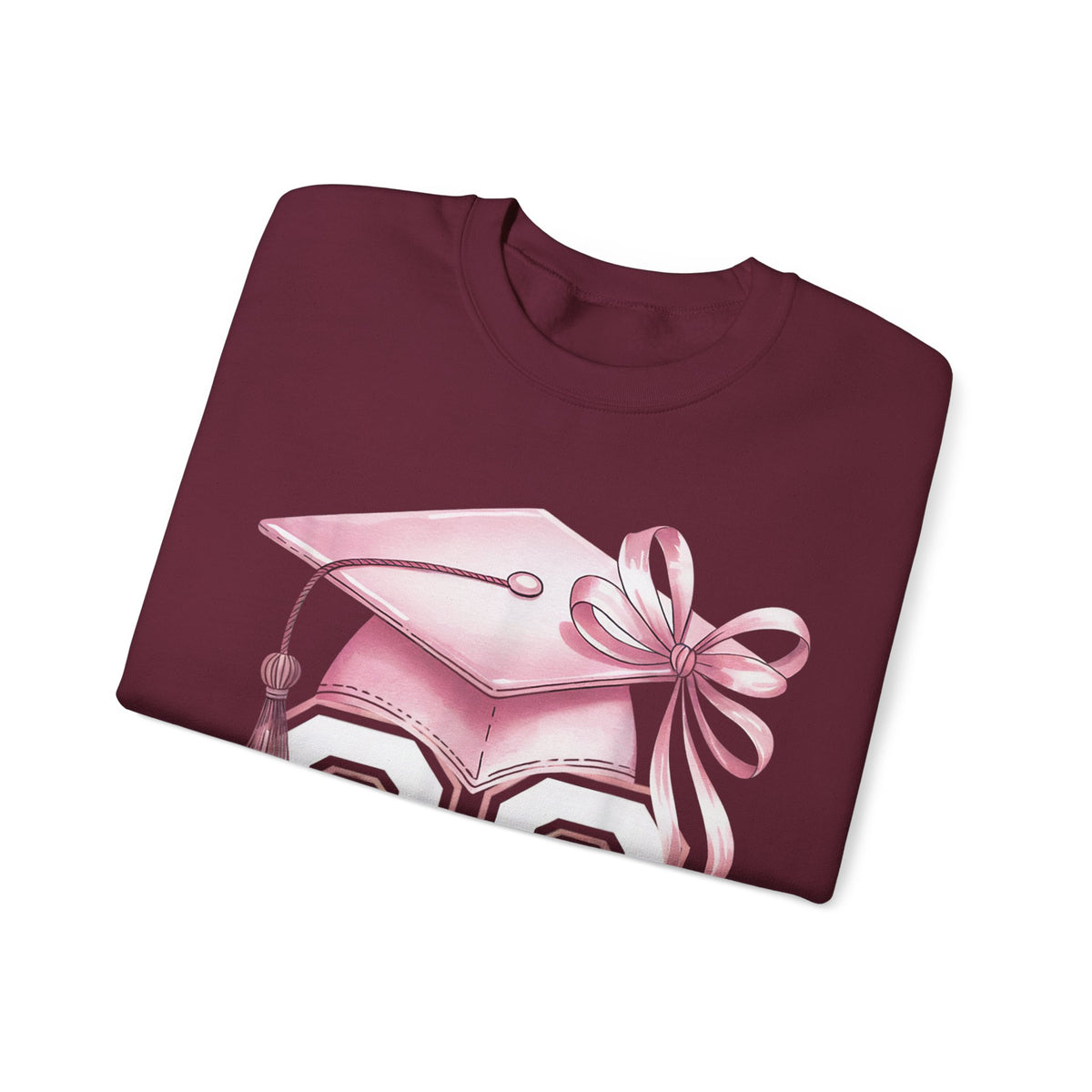 Pink Coquette, Class of 2026 Graduation Cap – Gildan Heavy Blend | Trendy Women’s Soft Sweatshirt. Direct to Garment. Printed & Shipped in the USA. Unisex Sizes.