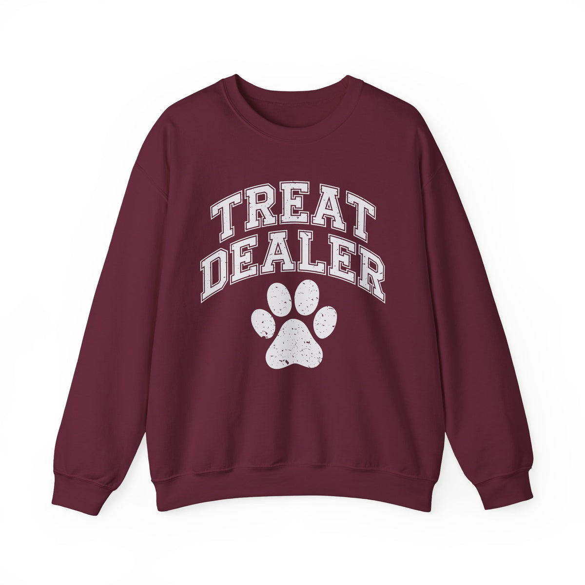 Treat Dealer, Dog Lover – Gildan Heavy Blend | Trendy Men's and Women’s Soft Sweatshirt. Direct to Garment. Printed & Shipped in the USA. Unisex Sizes.
