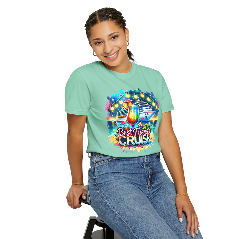 Best Friends Cruise - Comfort Colors | Trendy Women's T-Shirt. Direct to Garment. Printed & Shipped in the USA. Unisex Sizes.