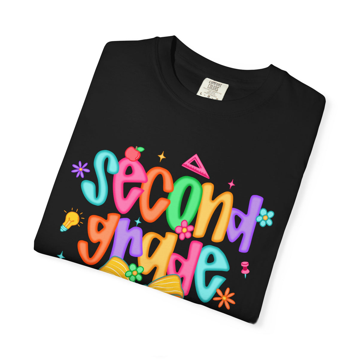Coquette Second Grade Pencil Bow - Comfort Colors | Trendy Women's T-Shirt. Direct to Garment. Printed & Shipped in the USA. Unisex Sizes.
