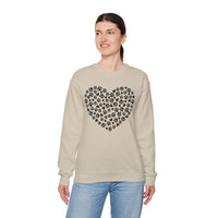 Dog Paw Heart – Gildan Heavy Blend | Trendy Women’s Soft Sweatshirt. Direct to Garment. Printed & Shipped in the USA. Unisex Sizes.