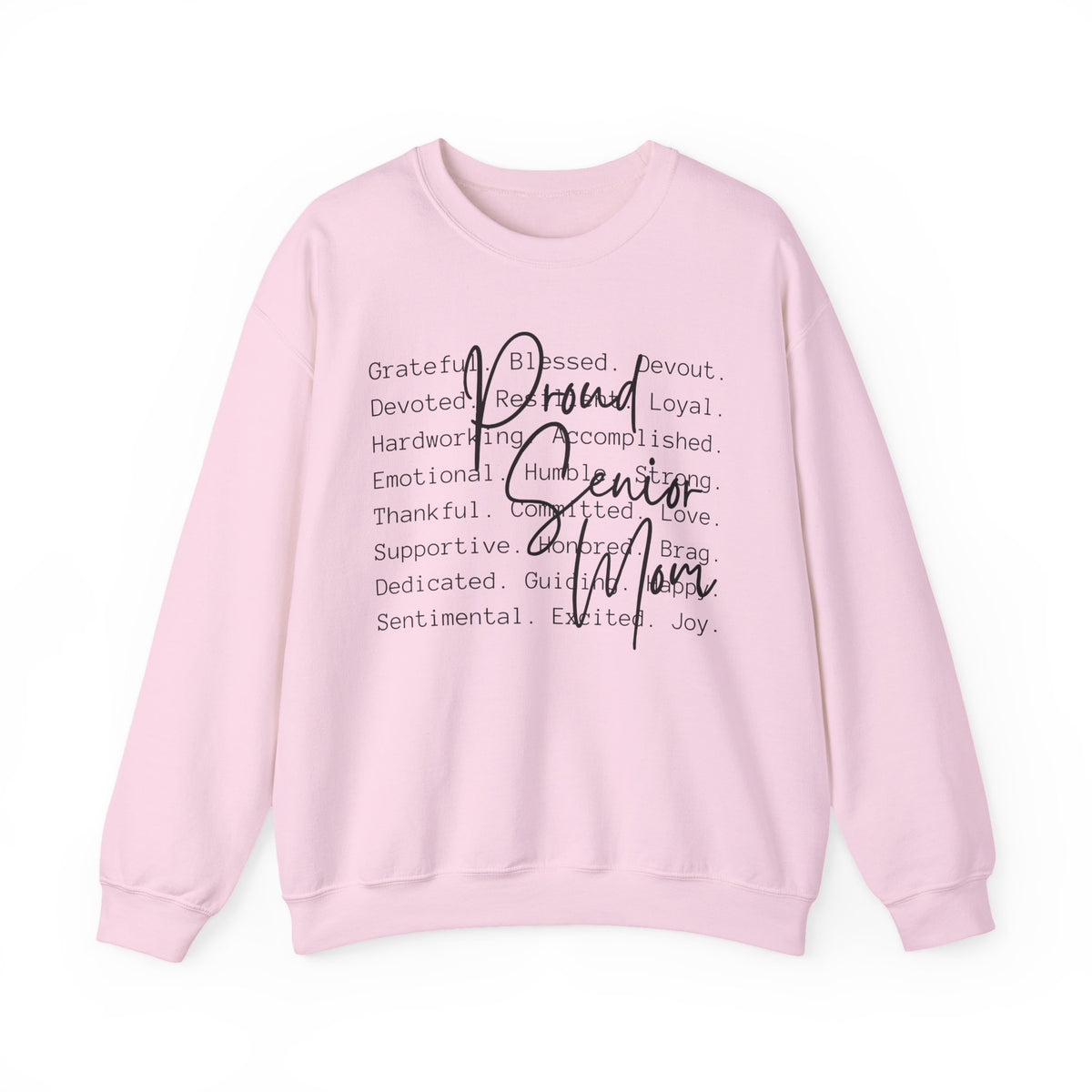 Proud Senior Mom, Description – Gildan Heavy Blend | Trendy Women’s Soft Sweatshirt. Direct to Garment. Printed & Shipped in the USA. Unisex Sizes.