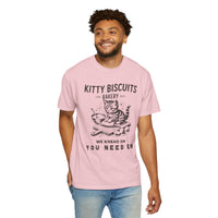 Kitty Biscuits Bakery - Comfort Colors | Trendy Women's and Men's T-Shirt. Direct to Garment. Printed & Shipped in the USA. Unisex Sizes.