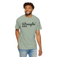 Wranglin' Kids Funny Mom Dad   - Comfort Colors | Trendy Women's and Men's T-Shirt. Direct to Garment. Printed & Shipped in the USA. Unisex Sizes.