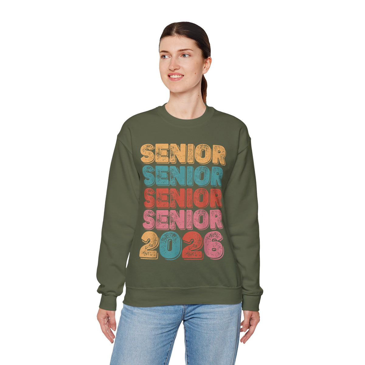 Senior Class of 2026 Retro – Gildan Heavy Blend | Trendy Men's and Women’s Soft Sweatshirt. Direct to Garment. Printed & Shipped in the USA. Unisex Sizes.
